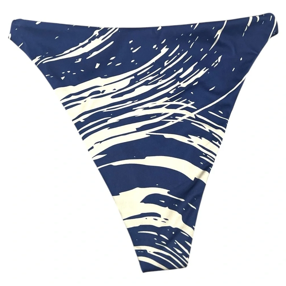 NWOT Tracy Anderson Blue‎ & Yellow Ultra Cheeky String Bikini Set, Size Medium 6